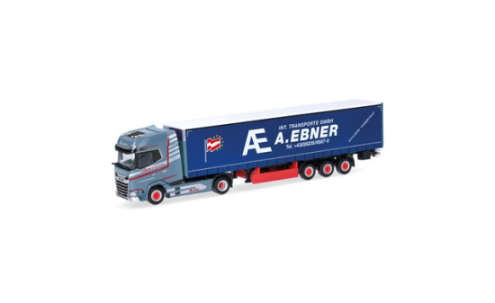 Herpa 318693 DAF XG+ Gardinenplanen-Sattelzug 