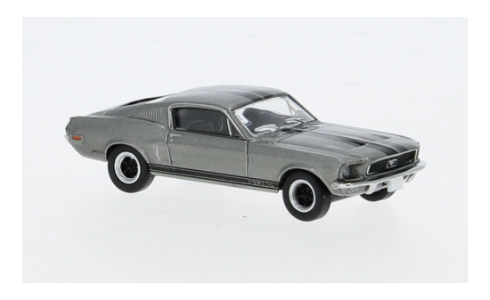 Brekina BRE19607 Ford Mustang GT 350 Fastback - grau (Metallic) , schwarz - Vorbestellung 1:87