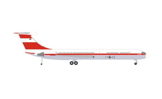 Herpa 573412 Luftwaffe Flugbereitschaft Ilyushin IL-62M - 11+22 - Vorbestellung 1:200