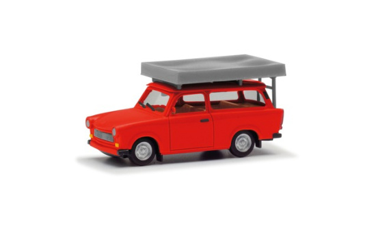 Herpa 024181-004 Trabant 601 Universal, knallrot mit Dachzelt - Vorbestellung 1:87