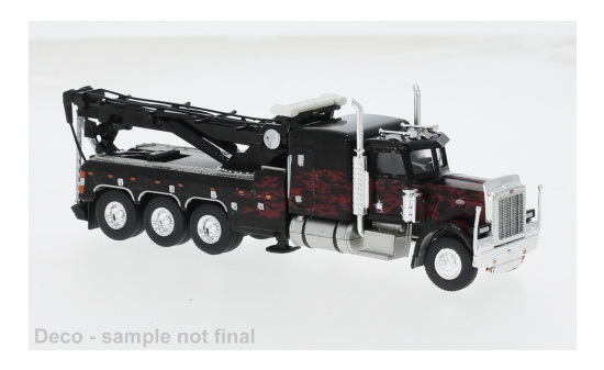 Brekina BRE86278 Peterbilt 359 Abschleppwagen - schwarz - Flames 1:87
