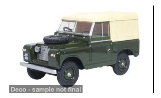 Oxford OXF43LR2S008 Land Rover Series II SWB Canvas - grün , beige - Vorbestellung 1:43