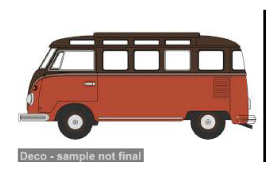 Oxford OXF76VWS012 VW T1 Samba Bus - rot , braun - Vorbestellung 1:76