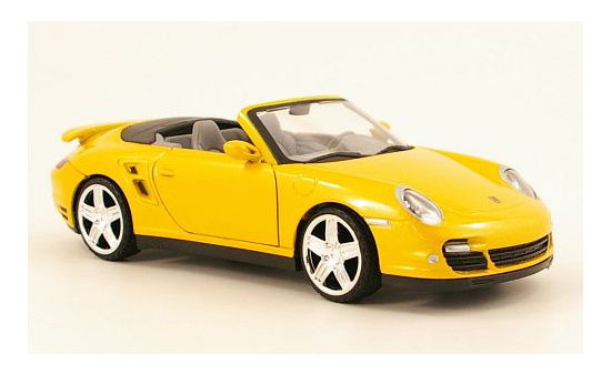 Motormax MOM73348MET.-YELLOW Porsche 911 (997) Turbo Cabriolet - gelb (Metallic) 1:24