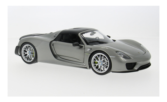 Welly WEL18051H-GRAY Porsche 918 Spyder - grau (Metallic) , carbon 1:18