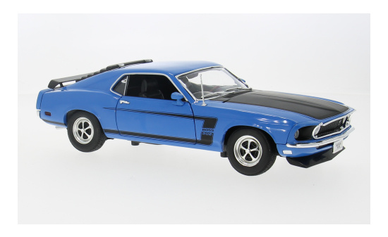 Welly WEL12516BLAU Ford Mustang Boss 302 - blau , schwarz 1:18