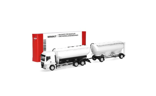 Herpa 014137 Herpa MiniKit: MAN TGS TM Eutersilo-Hängerzug, weiß (1 Stück) - Vorbestellung 1:87