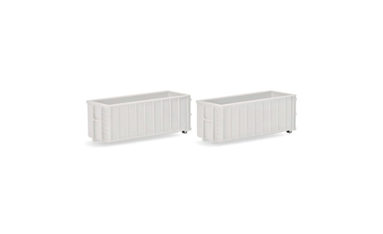 Herpa 053884-003 Zubehör: Abrollmulden gerippt, weiß (2 Stück) - Vorbestellung 1:87