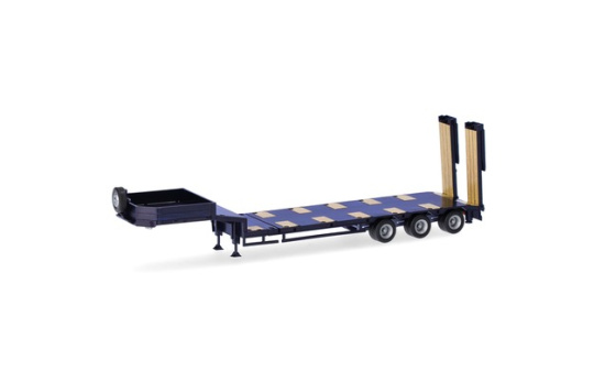 Herpa 076371-010 Goldhofer Semitieflader mit Rampen 3achs, ultramarinblau - Vorbestellung 1:87