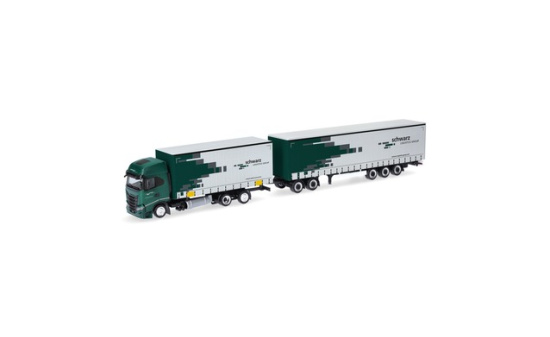 Herpa 319607 Iveco S-Way Gardinenplanen-Hängerzug (Lang-LKW) 