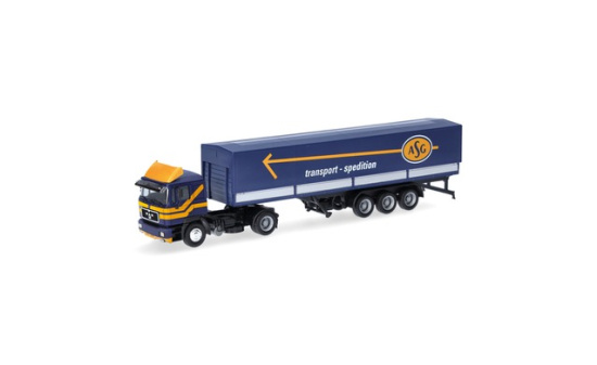 Herpa 319638 MAN F90 Planen-Sattelzug 