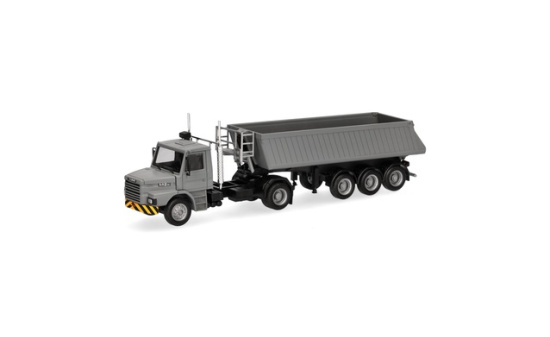 Herpa 319713 Scania Hauber Kipp-Sattelzug, grau/gelb - Vorbestellung 1:87