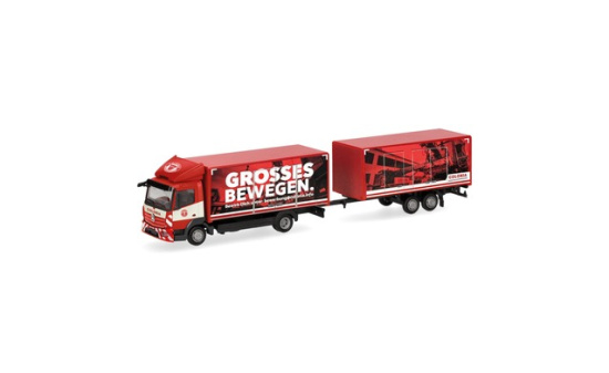 Herpa 319744 Mercedes-Benz Atego 13 Koffer-Hängerzug 