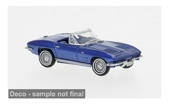 Brekina BRE18028 Chevrolet Corvette C2 Cabrio - blau (Metallic) - Vorbestellung 1:87