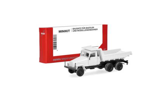 Herpa 014175 Herpa MiniKit: IFA G5 Muldenkipper-LKW 3achs, weiß - Vorbestellung 1:87