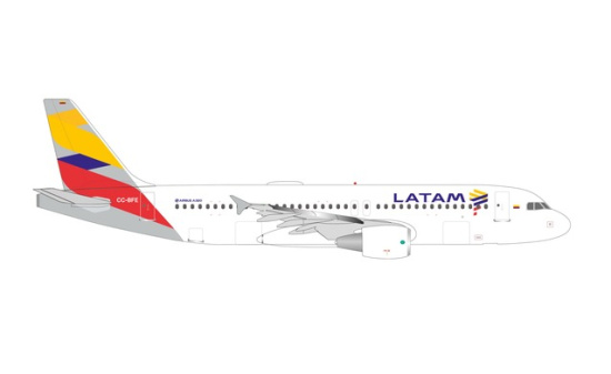 Herpa 538855 LATAM Airlines Chile Airbus A320 - Colombia Flag livery - CC-BFE - Vorbestellung 1:500