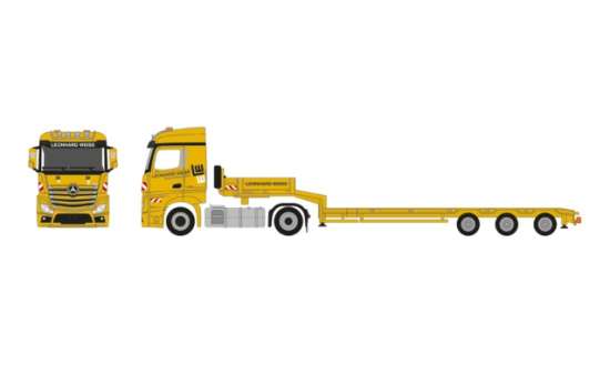 Herpa 937740 Mercedes-Benz Actros 18 Streamspace Semitieflade-Sattelzug 