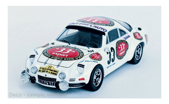 Trofeu TRORR.FR102 Renault Alpine A110 - Tour Auto - M.Lallemand - J.C.Pradines - Vorbestellung 1:43