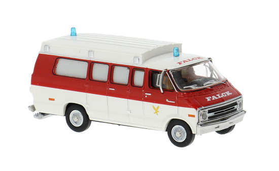 Brekina BRE18302 Dodge B 200 Ambulance - Falck - Vorbestellung 1:87
