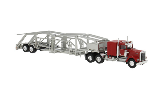 Brekina BRE86262 Kenworth W 900 Autotransport-SZ - rot , silber 1:87