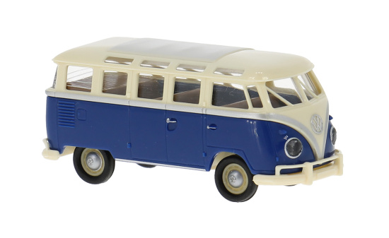 Brekina BRE31853 VW T1b Samba - hellbeige , blau 1:87