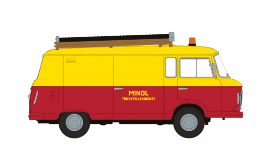 Brekina BRE30128 Barkas B 1000 Kasten - Minol Tanstellendienst - Vorbestellung 1:87