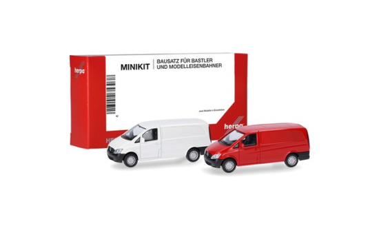 Herpa 014229-002 Herpa MiniKit: Mercedes-Benz Vito Kasten 2010, weiß/rot - Vorbestellung 1:87