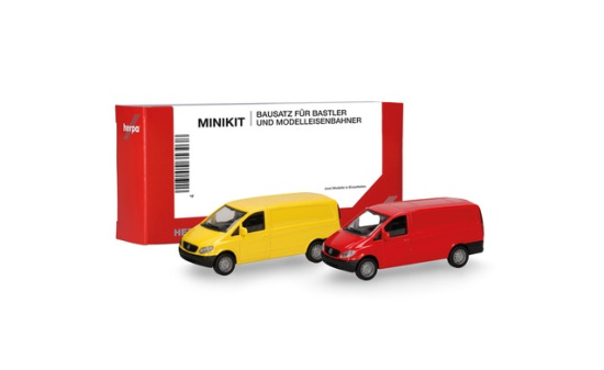 Herpa 014243-002 Herpa MiniKit: Mercedes-Benz Vito Kasten 2002, ginstergelb/rot - Vorbestellung 1:87