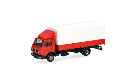 Herpa 321754 Herpa Basic: MAN G90 Planen-LKW, rot/weiß - Vorbestellung 1:87