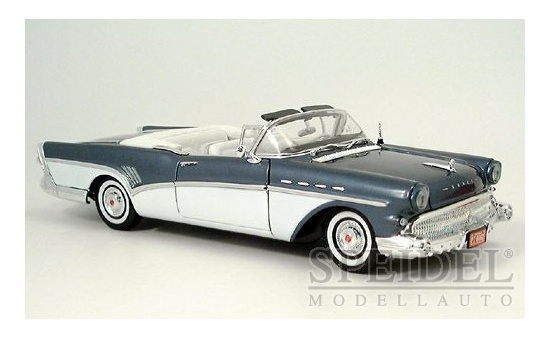 Motormax MOM73152BW Buick Roadmaster Convertible - blau (Metallic) , weiss - Vorbestellung 1:18