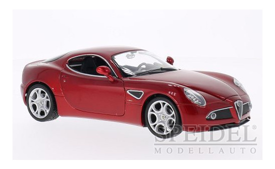 Welly WEL22490m-rt Alfa Romeo 8C Competizione - rot (Metallic) - Vorbestellung 1:24