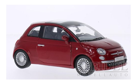 Motormax MOM73373RD Fiat Nuova 500 - rot - Vorbestellung 1:24