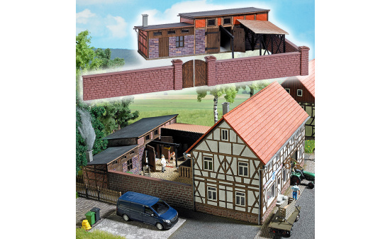 Busch 1531 Hinterhofgebäude Schlacht. 1:87