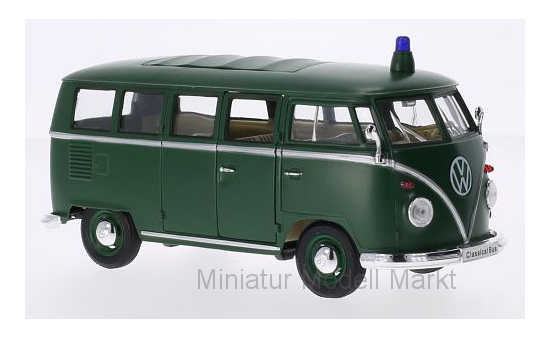 Welly WELV22095po VW T1 Bus - dunkelgrün (Matt) - Polizei - Vorbestellung 1:24