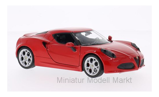 Welly WEL24048RED Alfa Romeo 4C - rot - Vorbestellung 1:24