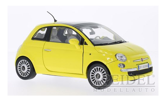 Motormax MOM79163YELLOW Fiat Nuova 500 - gelb - Vorbestellung 1:18