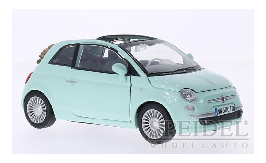 Motormax MOM73374GREEN Fiat 500 Cabrio - hellgrün - Vorbestellung 1:24