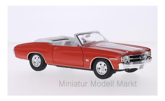 Welly WEL22089ORANGE Chevrolet Chevelle SS 454 Convertible - orange , weiss 1:24