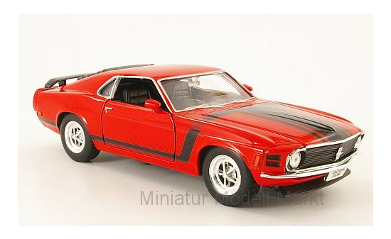 Welly WEL22088RED Ford Mustang Boss 302 - rot , Dekor 1:24