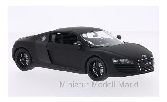 Welly WEL22493MATT-BLACK Audi R8 V10 Coupe - schwarz (Matt) , carbon 1:24