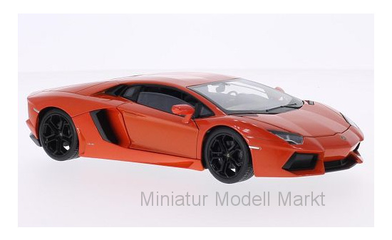 Welly WEL24033MET.-ORANGE Lamborghini Aventador Coupe - dunkelorange (Metallic) 1:24