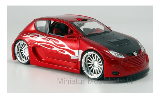 Welly WEL22486RED Peugeot 206 - rot (Metallic) , Dekor - Vorbestellung 1:24