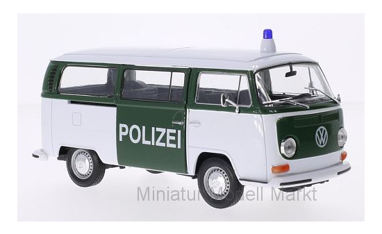 Welly WEL22472GP VW T2 Bus - weiss , grün - Polizei 1:24