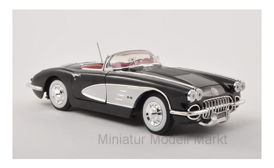 Motormax MOM73109BLACK Chevrolet Corvette (C1) - schwarz , silber - Vorbestellung 1:18