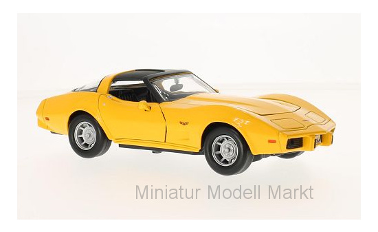 Motormax MOM73244YELLOW Chevrolet Corvette (C3) - gelb , schwarz - Vorbestellung 1:24