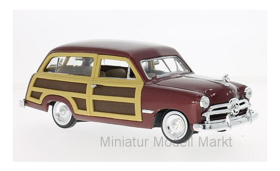 Motormax MOM73260BROWN Ford Woody Wagon - dunkelrot (Metallic) , Holzoptik - Vorbestellung 1:24