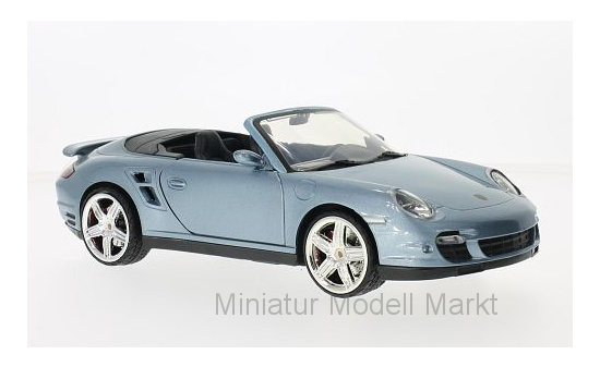 Motormax MOM73183MET.-GREY Porsche 911 (997) Turbo Cabriolet - hellblau (Metallic) - Vorbestellung 1:18