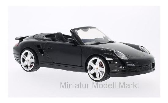 Motormax MOM73183BLACK Porsche 911 (997) Turbo Cabriolet - schwarz - Vorbestellung 1:18