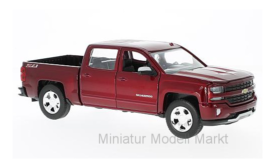 Motormax MOM79348RED Chevrolet Silverado 1500 LT - Z71 - dunkelrot (Metallic) - Vorbestellung 1:24