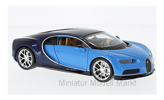 Welly WEL24077BLUE Bugatti Chiron - hellblau , dunkelblau - Vorbestellung 1:24